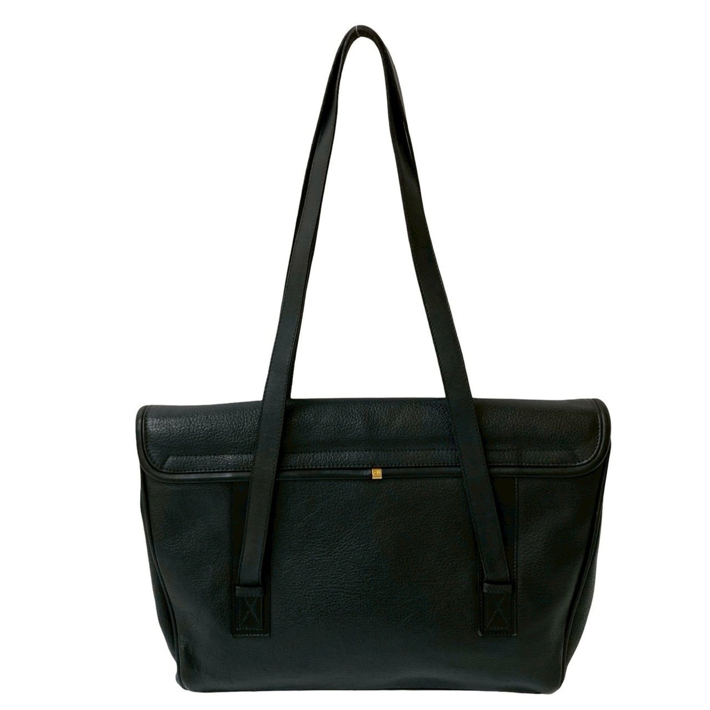 Gucci Old Gucci Horseshoe Leather Tote Bag/Semi-Shoulder Bag In Black