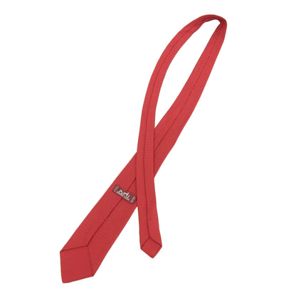 Hermes 038189T 100% Silk Rouge Cravat Fasonne H Motif Tie With Box