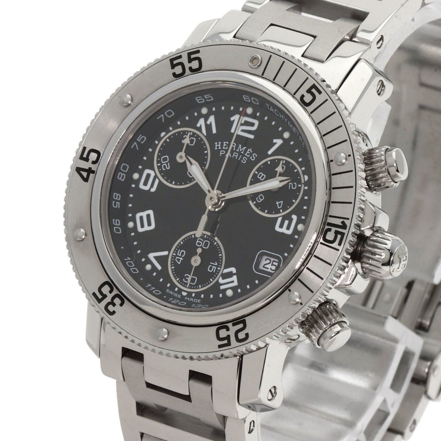 Herms Cl2.310 Clipper Diver Chronograph Watch In Stainless Steel/Ss