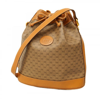 Gucci Micro Gg 001 86 0533 Shoulder Bag In Brown Leather