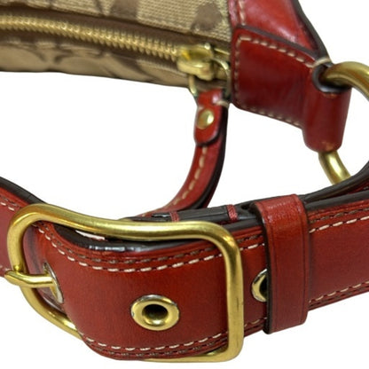 Coach Signature Leather Canvas Bag 11371 Red Brown Mikunigaoka Store Ithom9Aoxzog Rm0222T