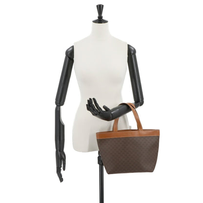 Celine Macadam Handbag In Brown Pvc Leather