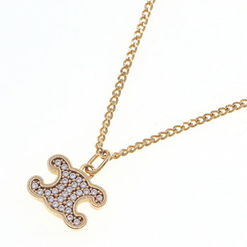 Celine Necklace Triomphe Rhinestone 460Gb6Bzi.35Or Gold Metal Pendant Choker