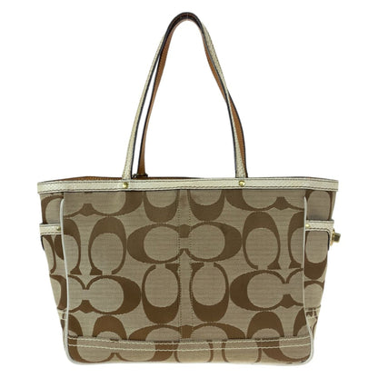 Coach Signature Embossed Beige Canvas 7874 Tote Bag Handbag