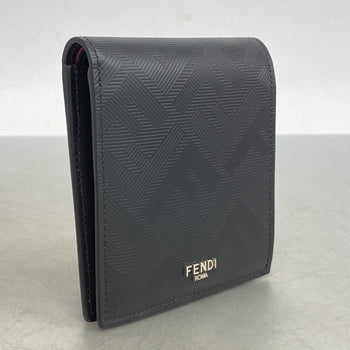 Fendi Shadow Leather Wallet In Black