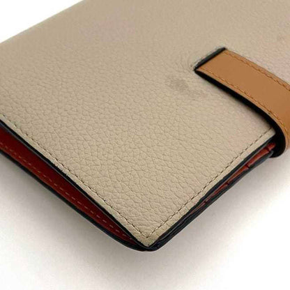 Loewe Bi-Fold Wallet Vertical Small Ec-23121 Beige Camel Brown Salmon Pink Anagram C660S87X01