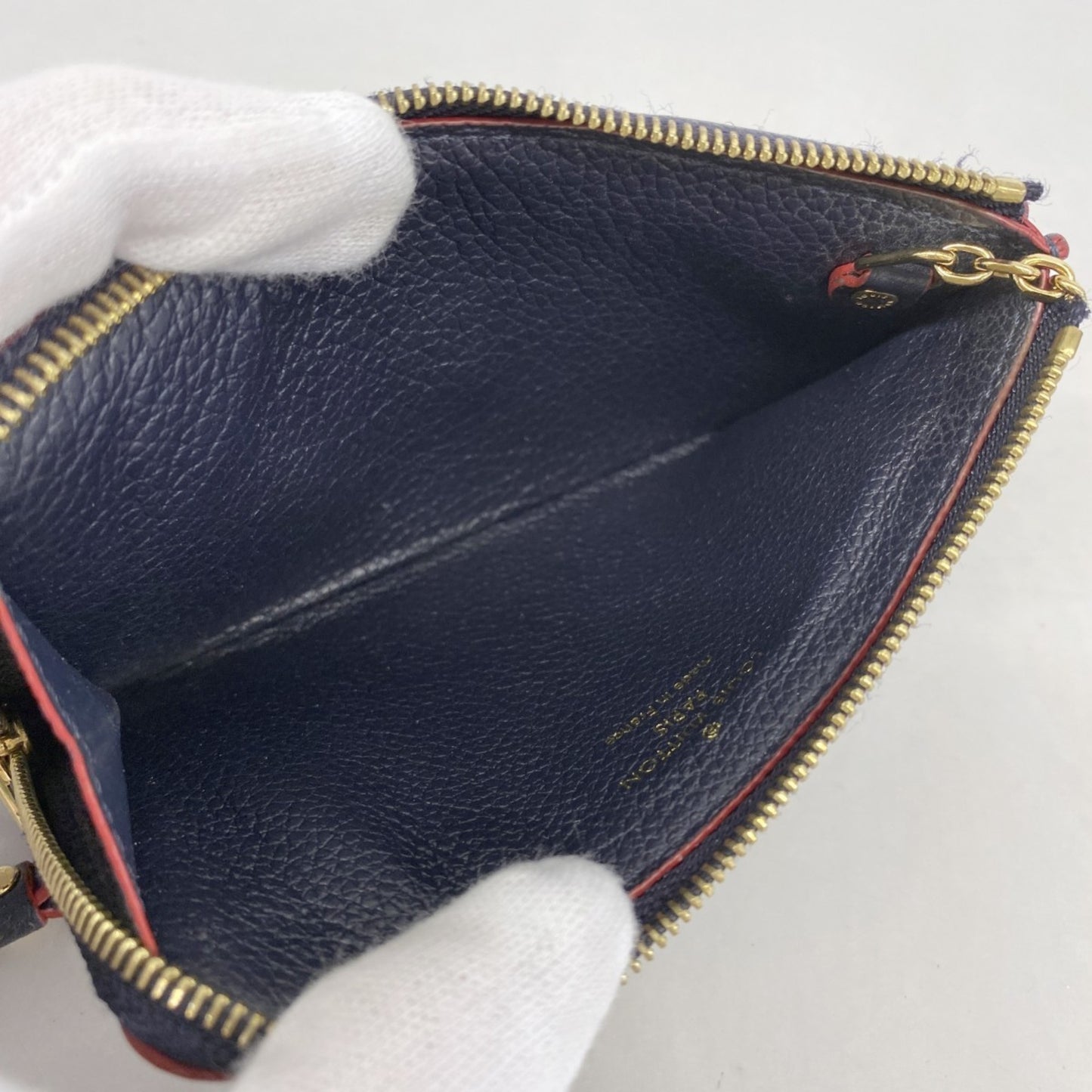 Louis Vuitton Monogram Empreinte Porte Carte Recto Verso Wallet/Coin Case M69420 Marine Rouge