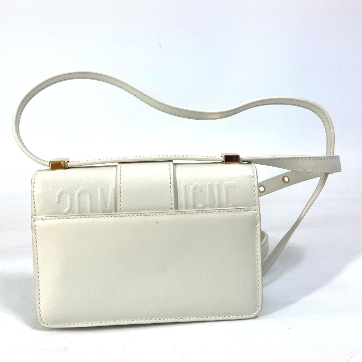Christian Dior Montaigne 30 Pochette Pouch Shoulder Bag In White Leather