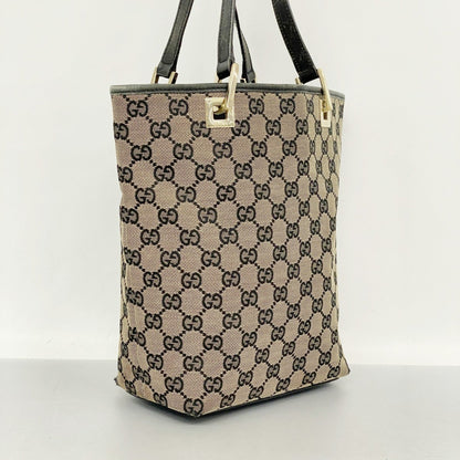 Gucci Tote Bag Gg Canvas 002 1099 Brown Black Champagne