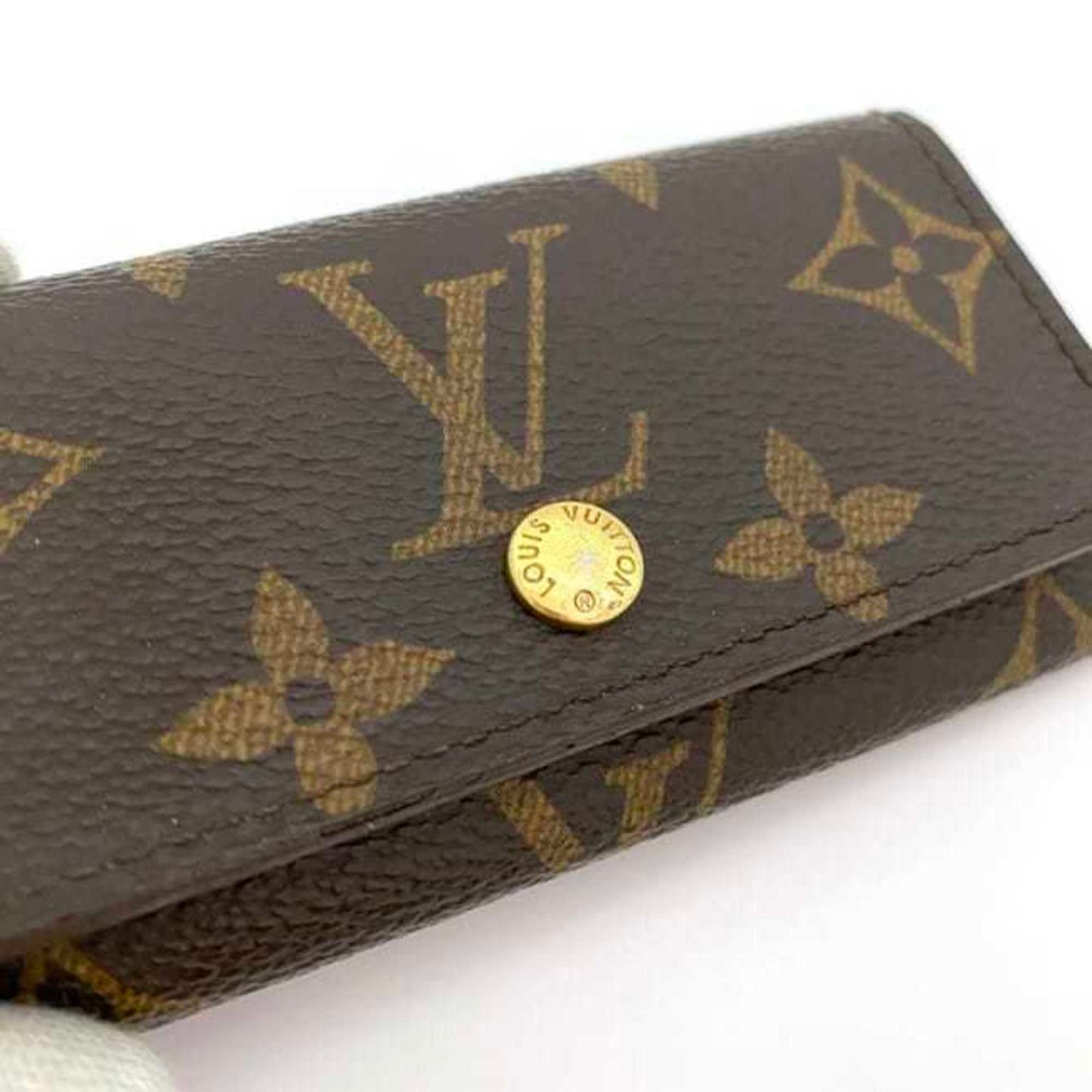 Louis Vuitton 4-Ring Key Case Ec-21457 Brown Monogram M69517 Canvas Ct2172 Louis Vuitton Key Holder