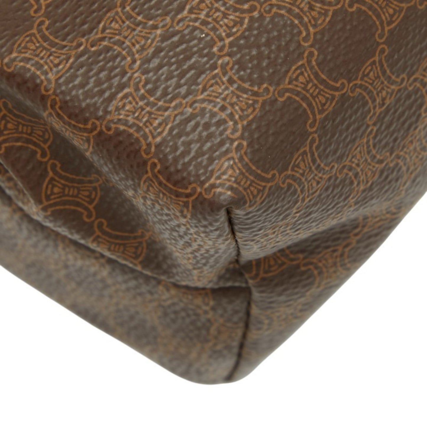 Celine Macadam Pouch Brown Leather