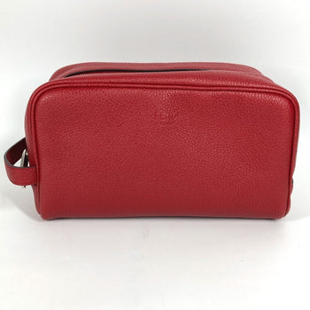 Fendi 7As378 Leather Clutch Bag With Handle And Logo