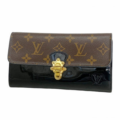 Louis Vuitton Monogram Portefeuille Cherrywood Long Wallet M62558 Black/Brown