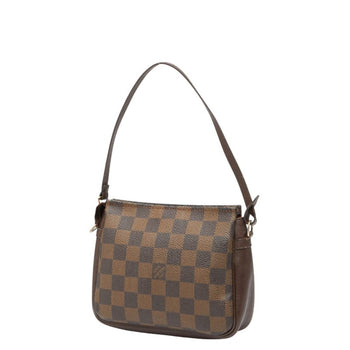 Louis Vuitton Damier Truss Makeup Accessory Pouch Shoulder Bag N51982 Brown Leather
