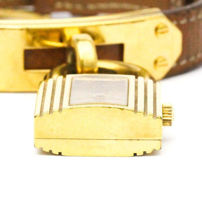 Hermes Kelly Watch Gold Plated Leather Quartz