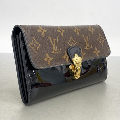 Louis Vuitton Monogram Portefeuille Cherrywood Long Wallet M62558 Black/Brown