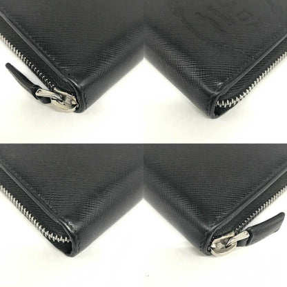 Prada Round Saffiano Leather Nero Black Long Wallet 2Ml317 Prada