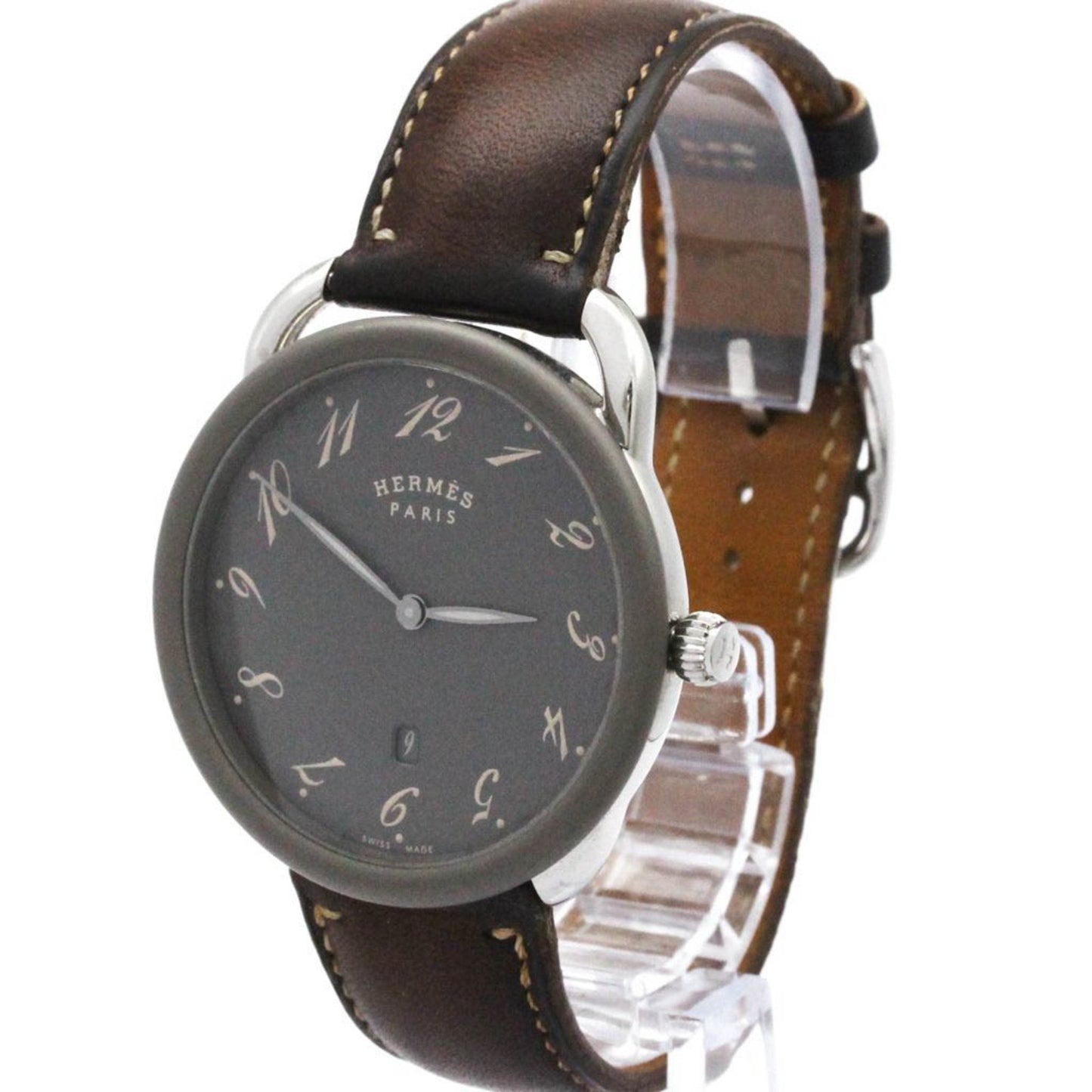 Hermes Arceau Gm Steel Leather Automatic