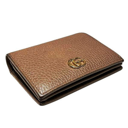 Gucci Gg Marmon 456126 Beige Leather Bi-Fold Wallet