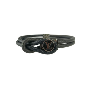 Louis Vuitton Monogram Eclipse Taiga Loop It Bracelet M6780 Black Leather