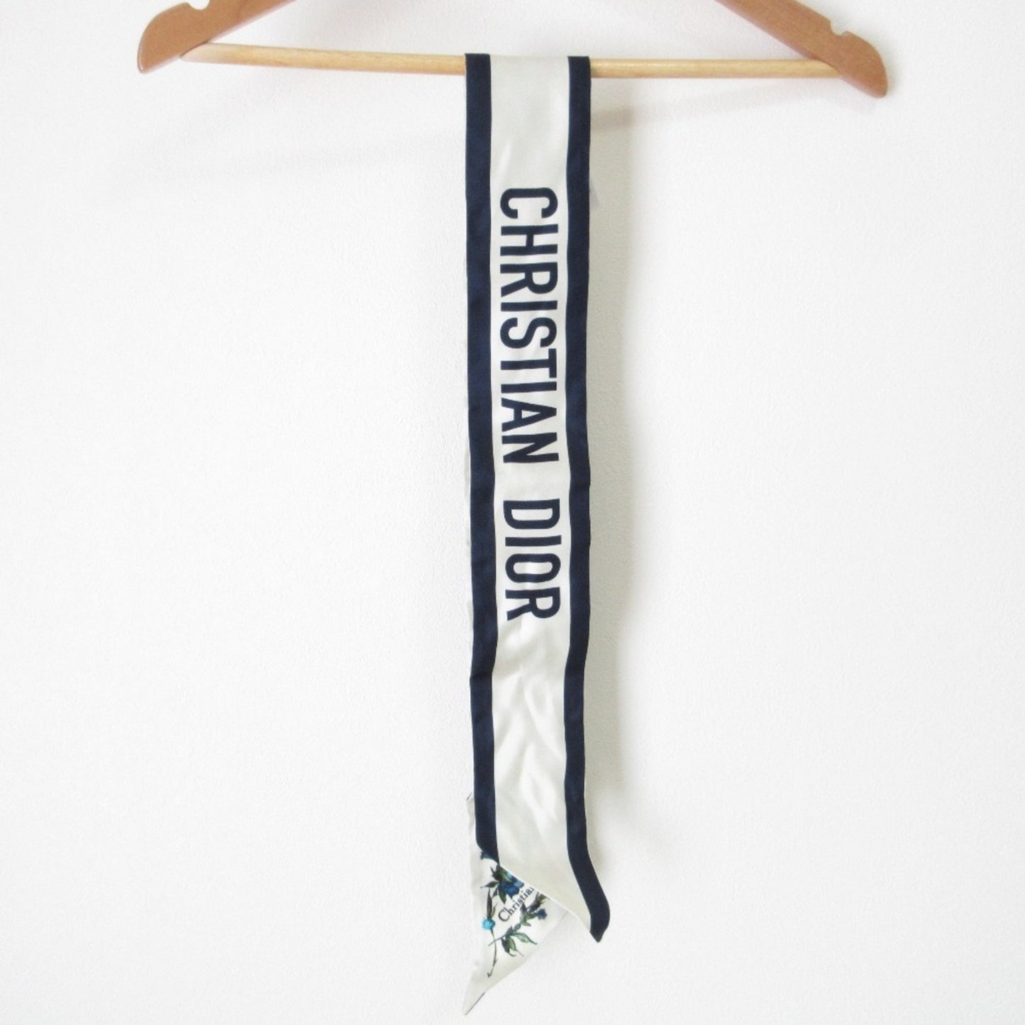 Christian Dior Mitzah Millefiori Floral Silk Scarf/Muffler In Navy