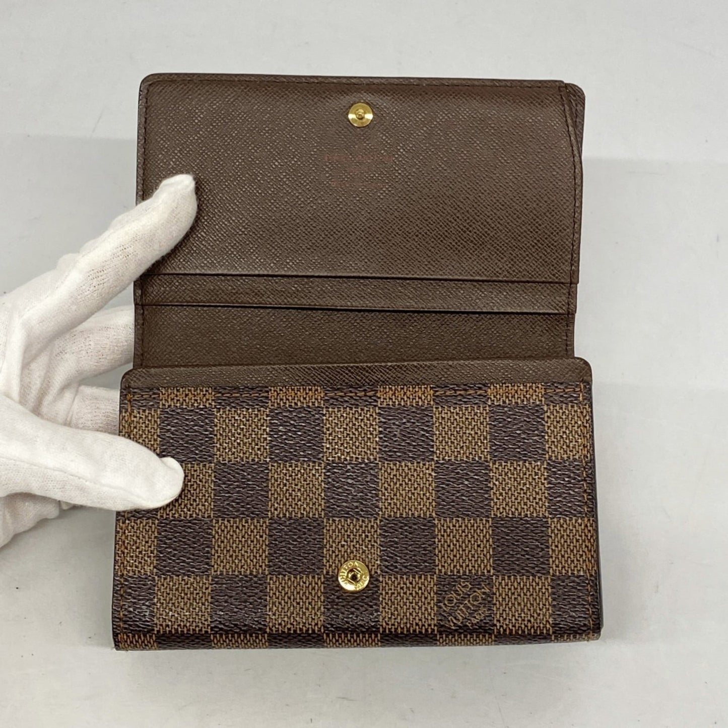 Louis Vuitton Damier Porte Monnaie Billet Tresor Wallet N61730 Ebene