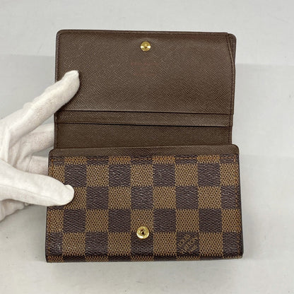 Louis Vuitton Damier Porte Monnaie Billet Tresor Wallet N61730 Ebene