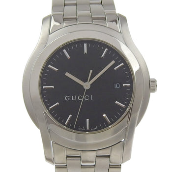 Gucci G-Class Watch 5500Xl Stainless Steel Quartz Analog Display Black Dial