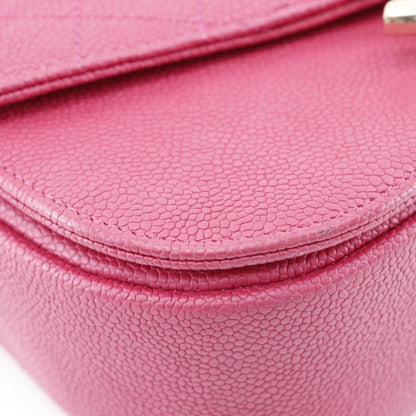 Chanel Coco Mark Handbag Shoulder A93659 Caviar Skin 2018 Pink 2Way Flap Top Handle
