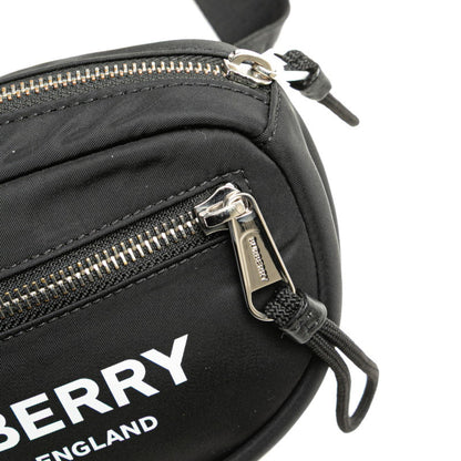 Burberry Canon Logo Print Body Bag Belt Bum 8021091 Black White Nylon