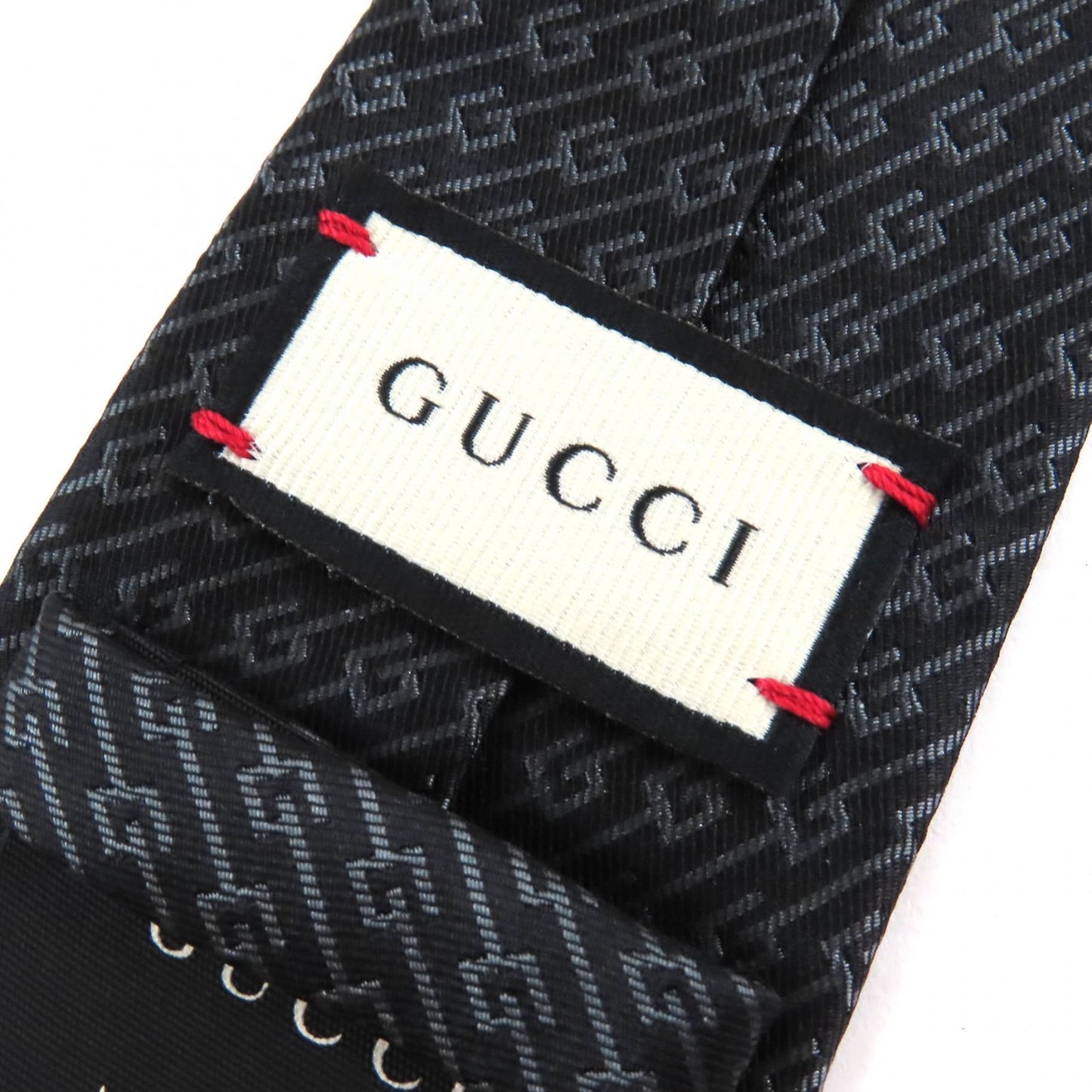 Gucci 100% Silk G Logo Regimental Stripe Tie