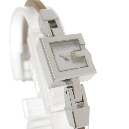 Like New Gucci 102 Stainless Steel Leather Watch With Shell Dial And Brown Quartz Movement