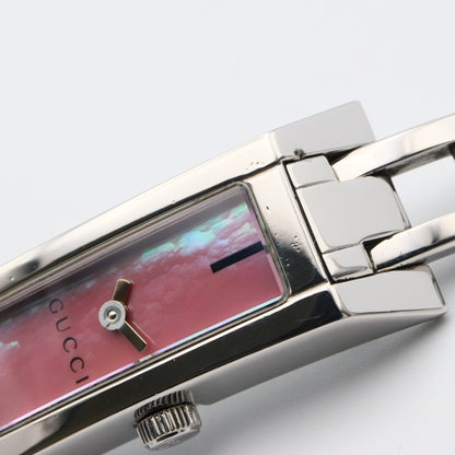 Gucci Women'S Stainless Steel Watch With Pink Shell Finish