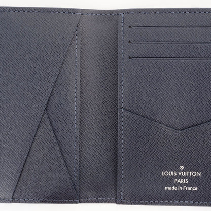 Louis Vuitton Card Case Organizer De Poche M30535 Taiga Blue Marine