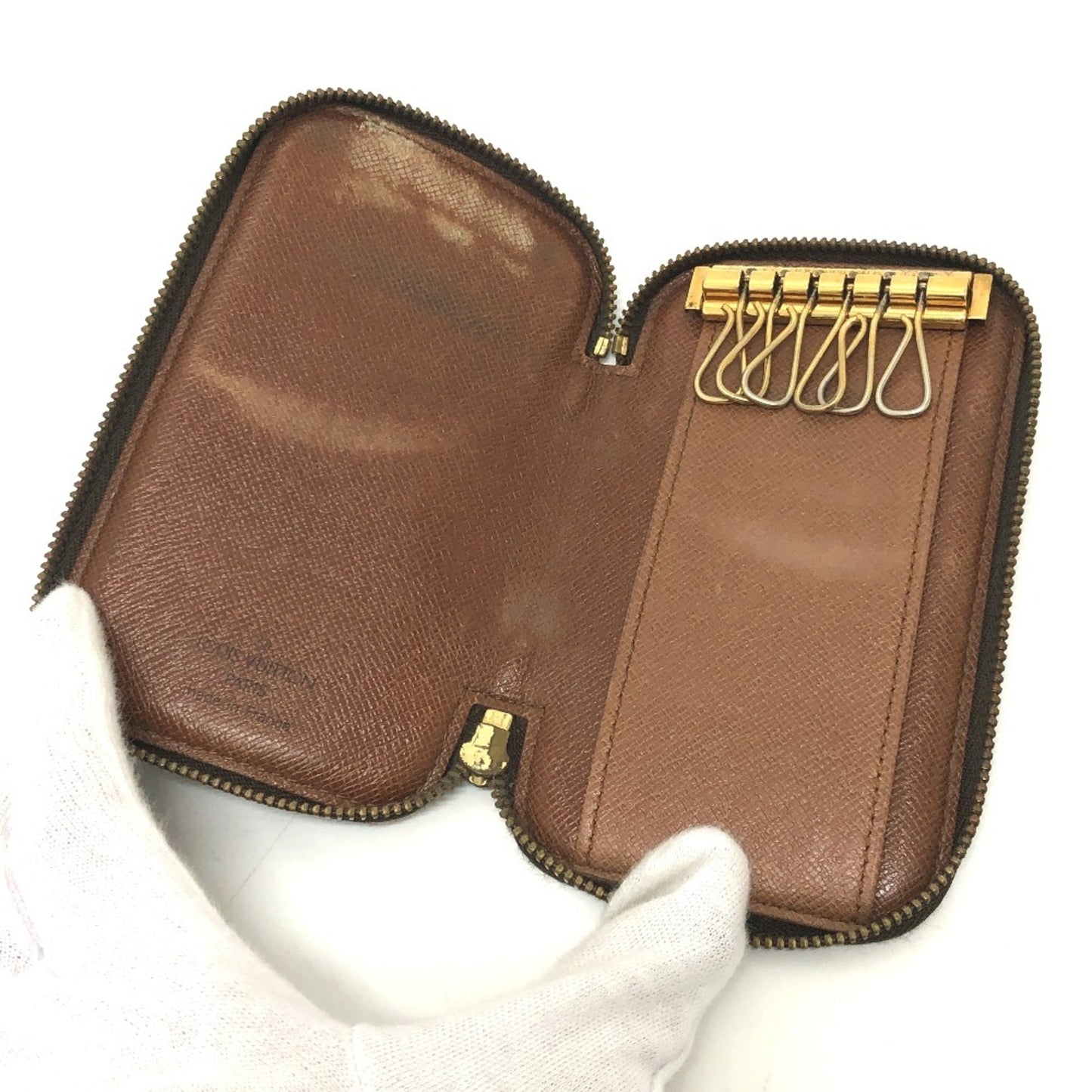 Louis Vuitton M62610 Monogram Canvas Pochette 6 Cls Round 6-Key Case In Brown