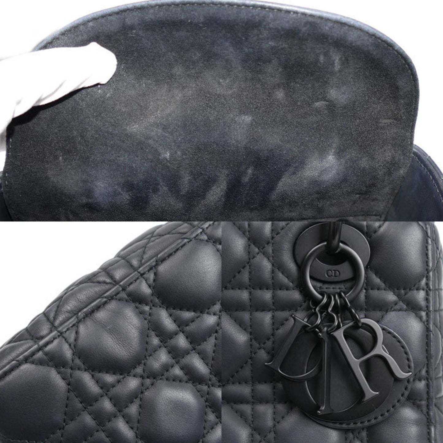 Christian Dior Dior My Lady Matte Black 2-Way Shoulder Bag