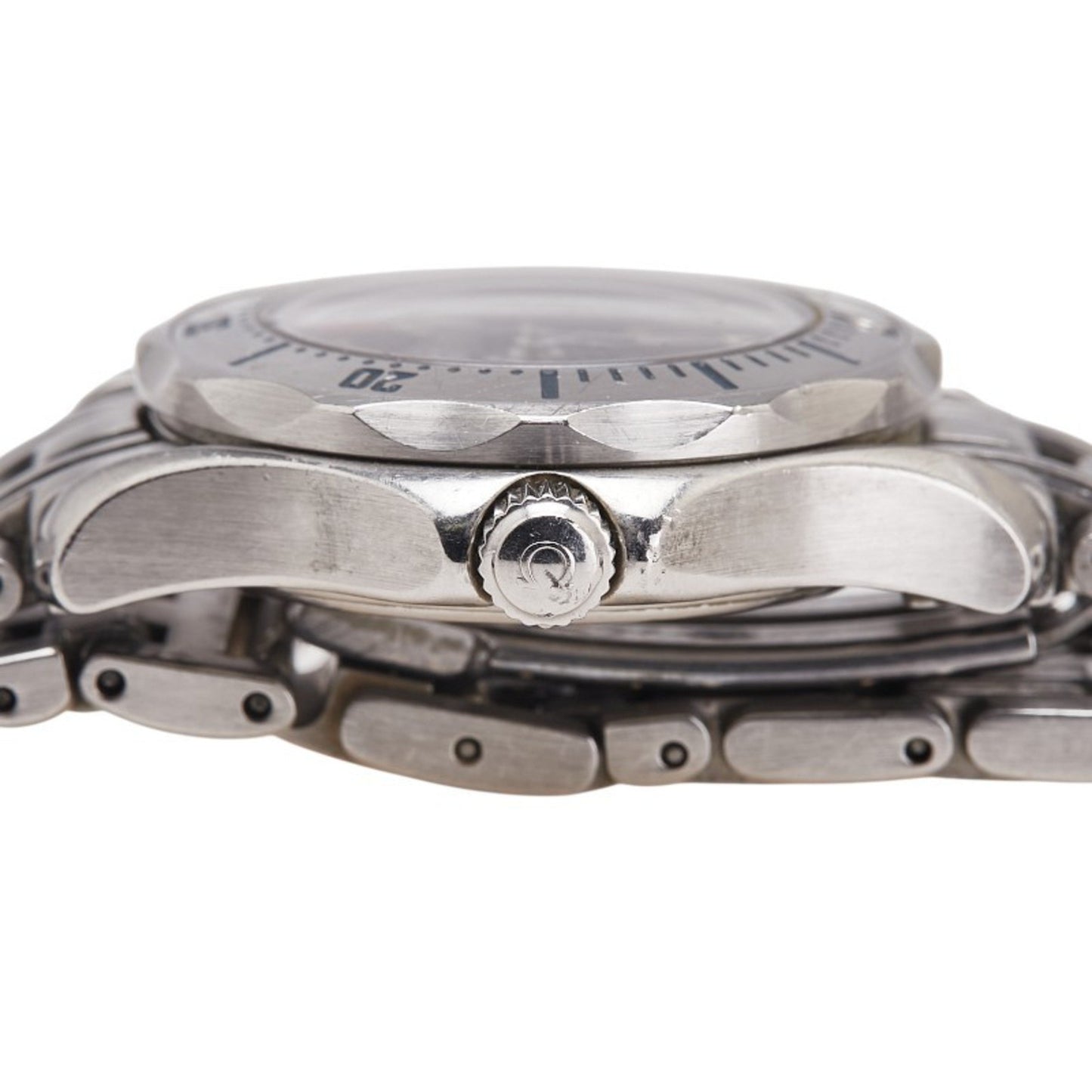 Omega Seamaster Guilloched Quartz Watch With Navy Dial And Stainless Steel