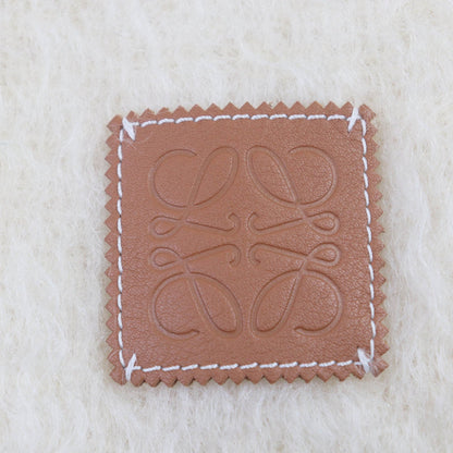 Loewe Women'S Large Mohair Wool Shawl With Anagram Leather Patch And Fringe