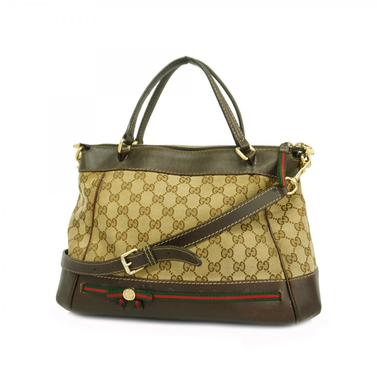 Gucci Gg Canvas Sherry Line Mayfair Handbag 269894 Brown 2-Way Bag
