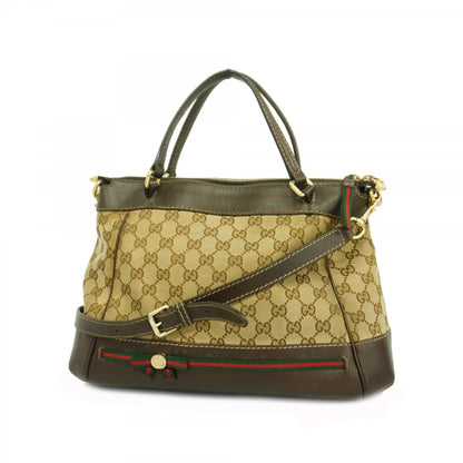 Gucci Gg Canvas Sherry Line Mayfair Handbag 269894 Brown 2-Way Bag