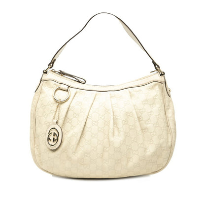 Gucci Guccissima One-Shoulder Bag 232955 Beige Ivory Leather