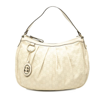 Gucci Guccissima One-Shoulder Bag 232955 Beige Ivory Leather