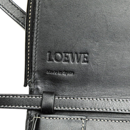 Loewe Anagram Heel Pouch Shoulder Bag Black Leather