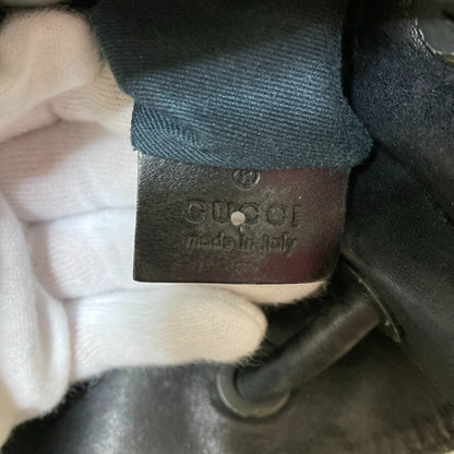 Gucci Gg Denim Canvas Tote Bag With Leather Handles