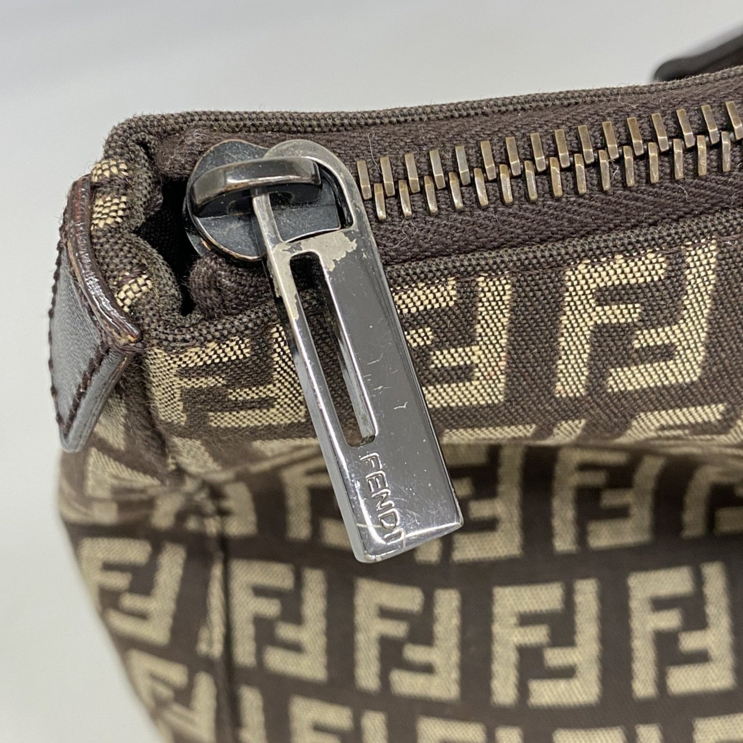 Fendi Zucchino Tote Bag In Brown Nylon Canvas