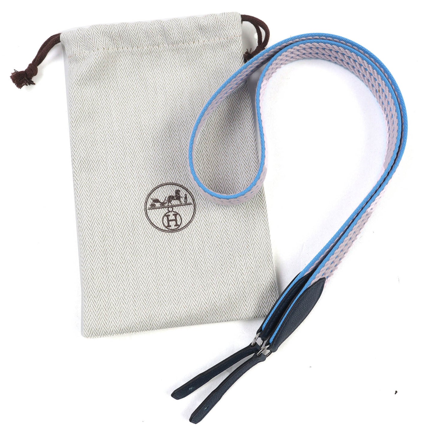 Hermes Caval To-Go 25Mm Canvas And Leather Bag With Silver Hardware Shoulder Strap