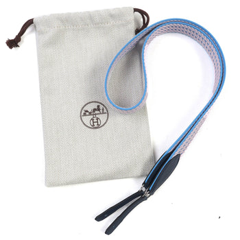 Hermes Caval To-Go 25Mm Canvas And Leather Bag With Silver Hardware Shoulder Strap