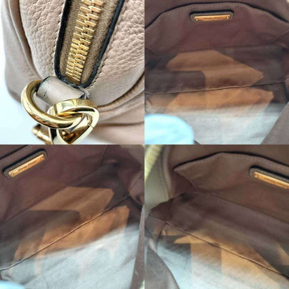 Miu Miu Miu Shoulder Bag Pochette Beige Leather 2-Way Clutch Second 5Bh092