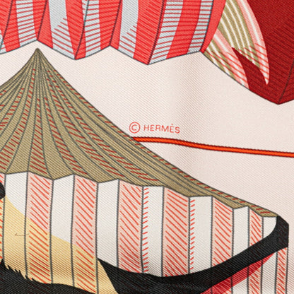 Hermes Herms Carr 90 Lantern Ballons & Cocardes Scarf