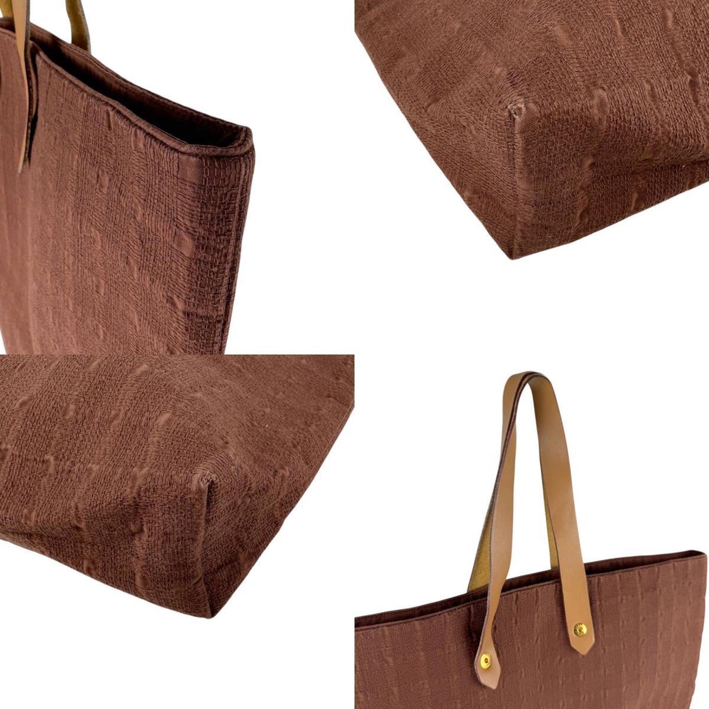 Hermes Herms Amedaba Diago Gm Handbag Tote Bag In Brown And Gold